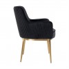 Chaise Breeze Antracite Velvet / Brushed gold