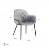 Chaise Nomi Steel velvet