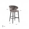 Bar stoel Tabouret Indigo Stone velvet