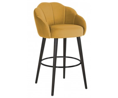 Bar stoel Tabouret Tulip Ochre velvet