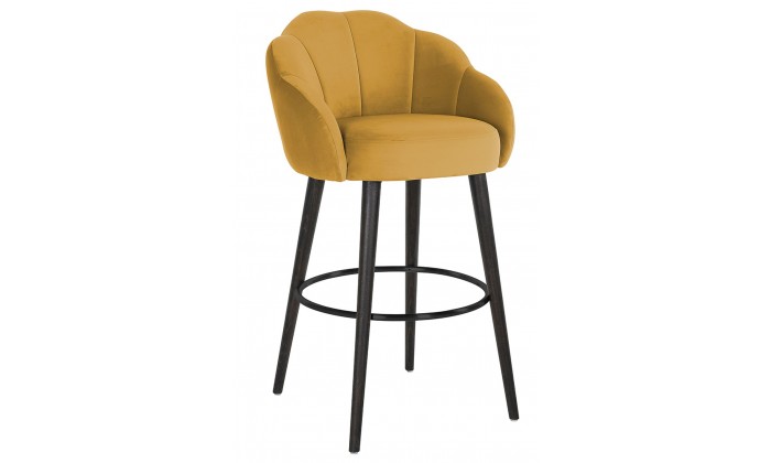 Bar stoel Tabouret Tulip Ochre velvet