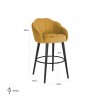 Bar stoel Tabouret Tulip Ochre velvet