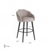 Tabouret Tulip Khaki velvet