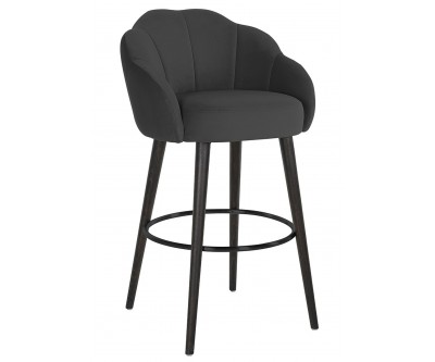 Bar stoel Tabouret Tulip Antraciet velvet