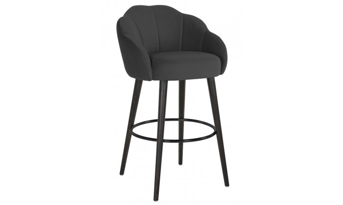 Bar stoel Tabouret Tulip Antraciet velvet