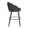 Bar stoel Tabouret Tulip Antraciet velvet