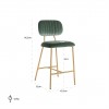 Bar stoel Tabouret Xenia Jade Velvet / Brushed Gold