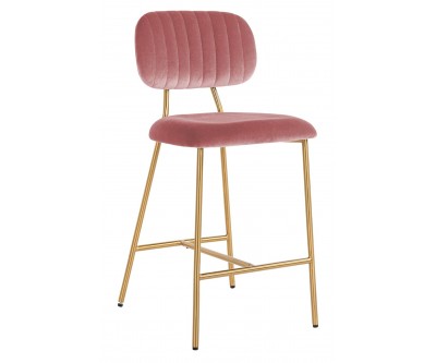 Bar stoel Tabouret Xenia Blush Velvet / Brushed Gold