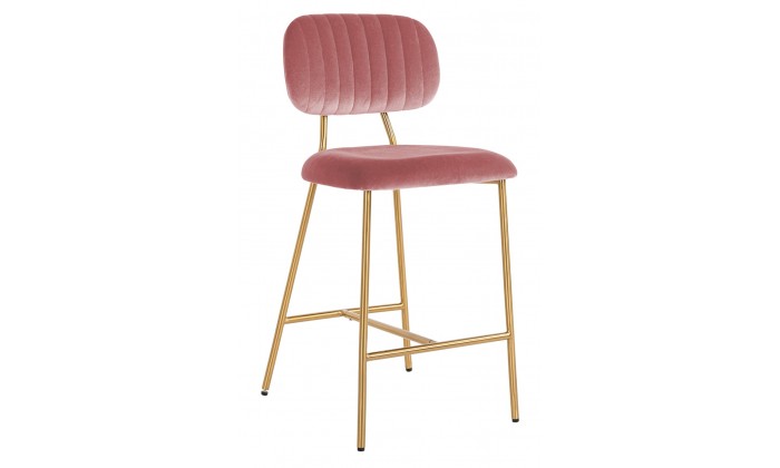 Bar stoel Tabouret Xenia Blush Velvet / Brushed Gold