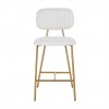 Bar stoel Tabouret Xenia White Bouclé / Brushed Gold