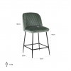 Bar stoel Tabouret Pullitzer Jade Velvet / noir