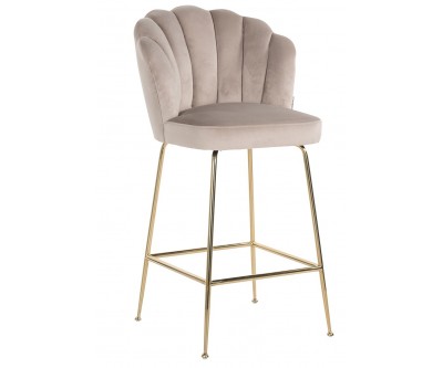 Bar stoel Tabouret Pippa Khaki velvet / gold 