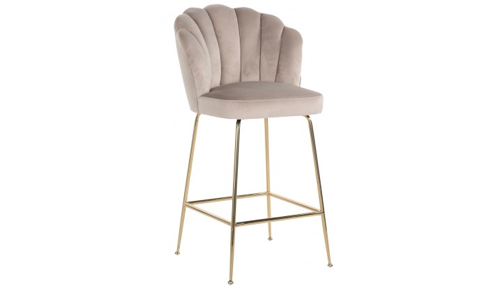 Bar stoel Tabouret Pippa Khaki velvet / gold 