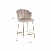 Bar stoel Tabouret Pippa Khaki velvet / gold 