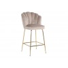 Bar stoel Tabouret Pippa Khaki velvet / gold 