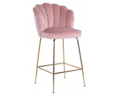 Bar stoel Tabouret Pippa Pink velvet / gold