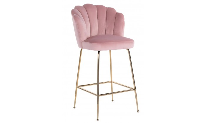 Bar stoel Tabouret Pippa Pink velvet / gold