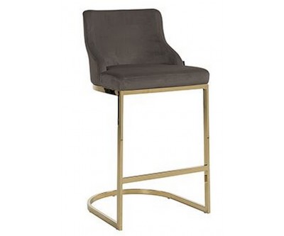 Bar stoel  Tabouret Bolton Stone velvet / gold Fire Retardant