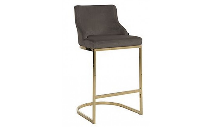 Bar stoel  Tabouret Bolton Stone velvet / gold Fire Retardant