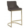 Bar stoel  Tabouret Bolton Stone velvet / gold Fire Retardant