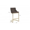 Bar stoel  Tabouret Bolton Stone velvet / gold Fire Retardant