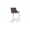 Bar stoel Tabouret Bolton Stone velvet / silver Fire Retardant