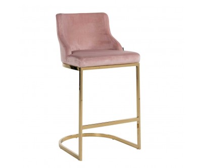 Bar stoel Tabouret Bolton Pink velvet / gold Fire Retardant