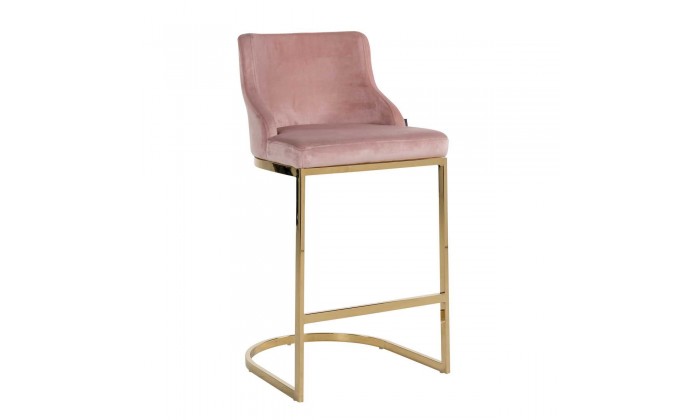 Bar stoel Tabouret Bolton Pink velvet / gold Fire Retardant