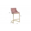 Bar stoel Tabouret Bolton Pink velvet / gold Fire Retardant