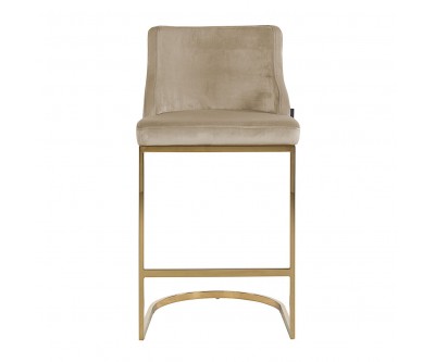 Tabouret Bolton Khaki velvet / gold Fire Retardant