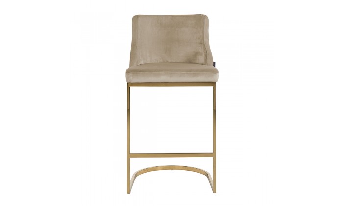 Tabouret Bolton Khaki velvet / gold Fire Retardant