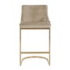 Tabouret Bolton Khaki velvet / gold Fire Retardant