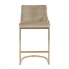 Tabouret Bolton Khaki velvet / gold Fire Retardant