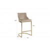 Tabouret Bolton Khaki velvet / gold Fire Retardant