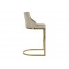 Tabouret Bolton Khaki velvet / gold Fire Retardant