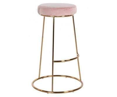 Bar stoel Tabouret Brandy Pink Velvet / dorée