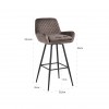 Bar stoel Tabouret Linsey pivotant Stone Velvet