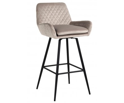 Bar stoel Tabouret Linsey pivotant Khaki Velvet