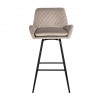 Bar stoel Tabouret Linsey pivotant Khaki Velvet