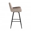 Bar stoel Tabouret Linsey pivotant Khaki Velvet