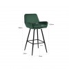 Tabouret Linsey pivotant Green Velvet