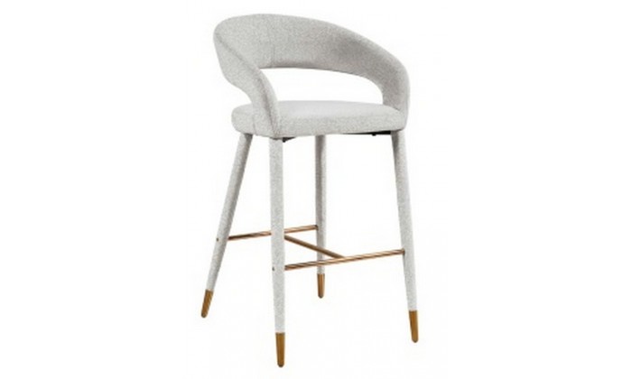 Barstoel Chaise de bar Tabouret Gia White Bouclé