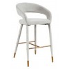 Barstoel Chaise de bar Tabouret Gia White Bouclé