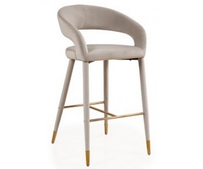 Barstoel Chaise de bar Tabouret Gia Quartz Khaki velvet