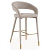 Barstoel Chaise de bar Tabouret Gia Quartz Khaki velvet