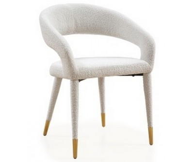 Chaise Gia avec accoudoir White Bouclé