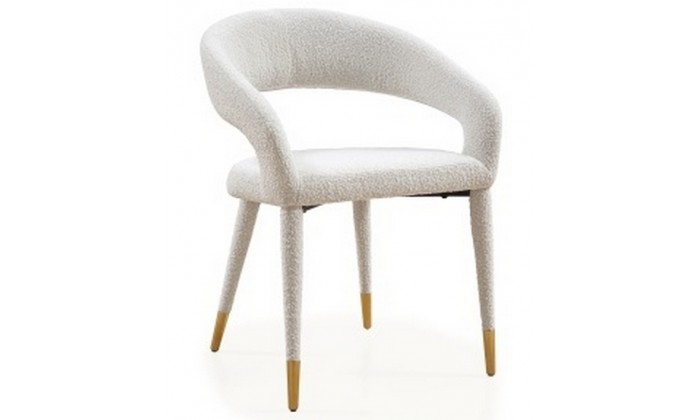 Chaise Gia avec accoudoir White Bouclé