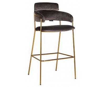 Tabouret de bar Angelica Stone velvet fire retardant