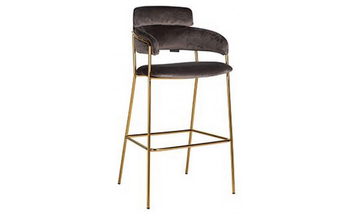 Tabouret de bar Angelica Stone velvet fire retardant