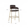 Tabouret de bar Angelica Stone velvet fire retardant